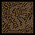 Maze. Square labyrinth game. Find a way puzzle. Vector illustration.
